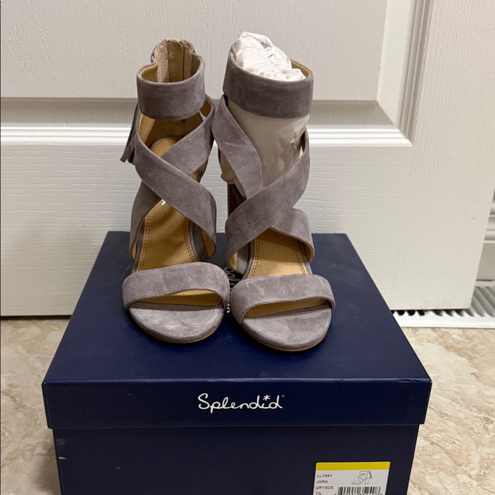 Splendid Jara Women's Gray Suede Heels